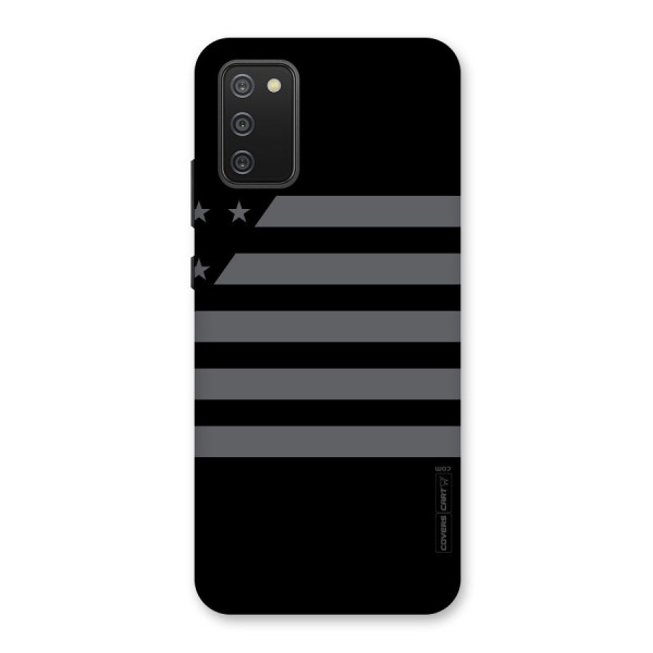 Grey Star Striped Pattern Back Case for Galaxy M02s