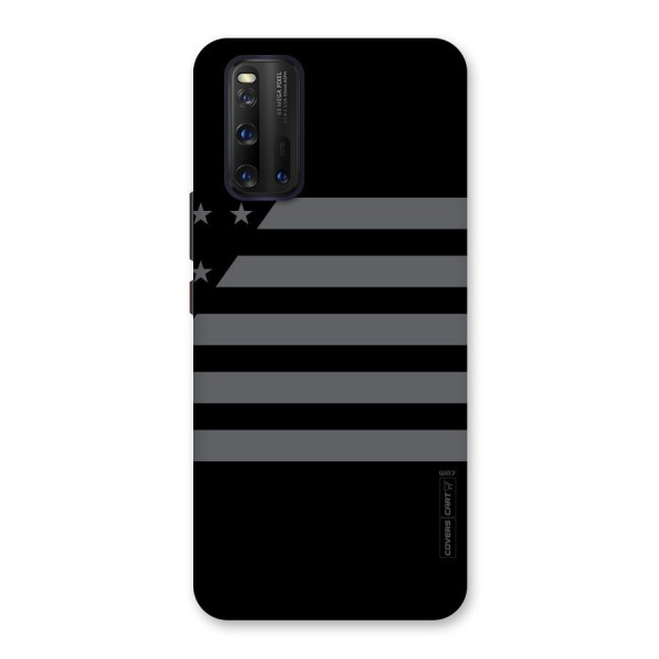 Grey Star Striped Pattern Back Case for Vivo iQOO 3