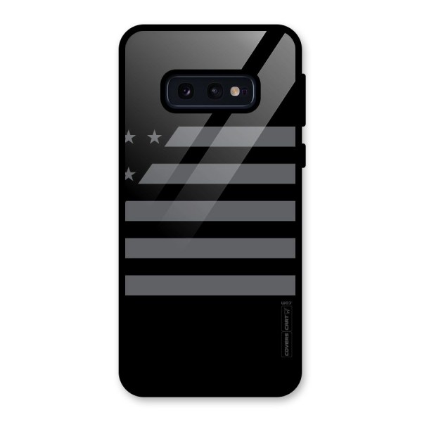 Grey Star Striped Pattern Glass Back Case for Galaxy S10e