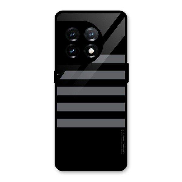 Grey Star Striped Pattern Glass Back Case for OnePlus 11