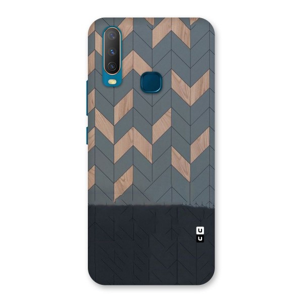 Greyish Wood Design Back Case for Vivo Y12