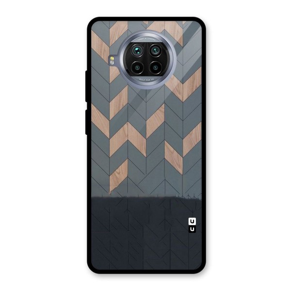 Greyish Wood Design Glass Back Case for Mi 10i