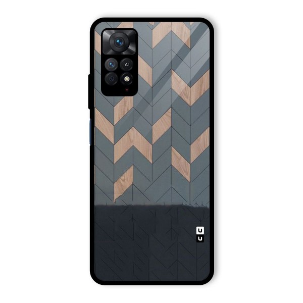 Greyish Wood Design Glass Back Case for Redmi Note 11 Pro