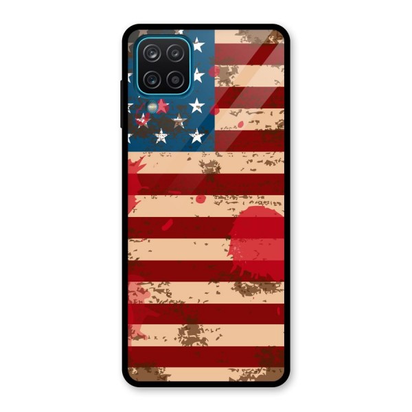 Grunge USA Flag Glass Back Case for Galaxy A12