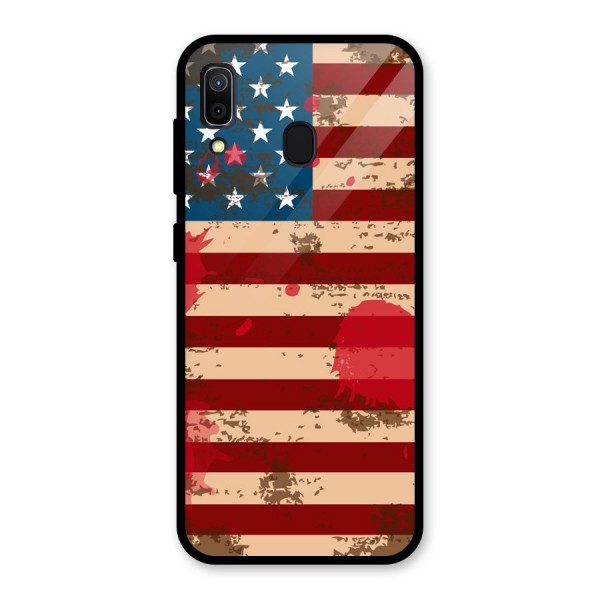 Grunge USA Flag Glass Back Case for Galaxy A30