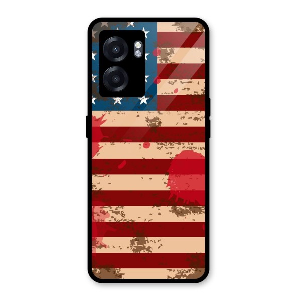 Grunge USA Flag Glass Back Case for Oppo K10 (5G)