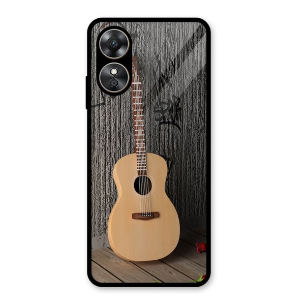 Guitar Classic Glass Back Case for Oppo A17