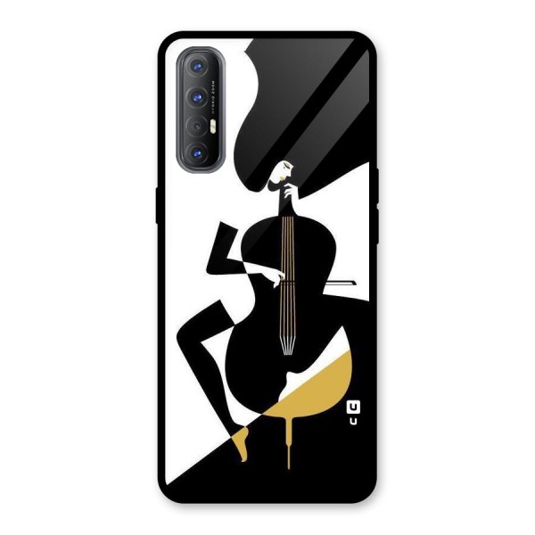 Guitar Women Glass Back Case for Oppo Reno3 Pro