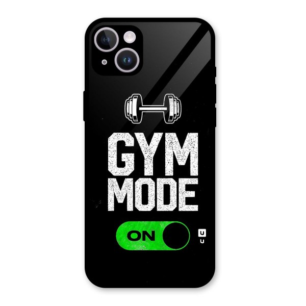 Gym Mode On Glass Back Case for iPhone 14 Plus