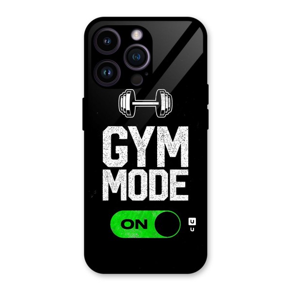 Gym Mode On Glass Back Case for iPhone 14 Pro Max