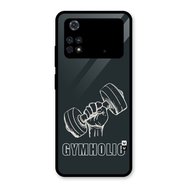 Gymholic Design Glass Back Case for Poco M4 Pro 4G