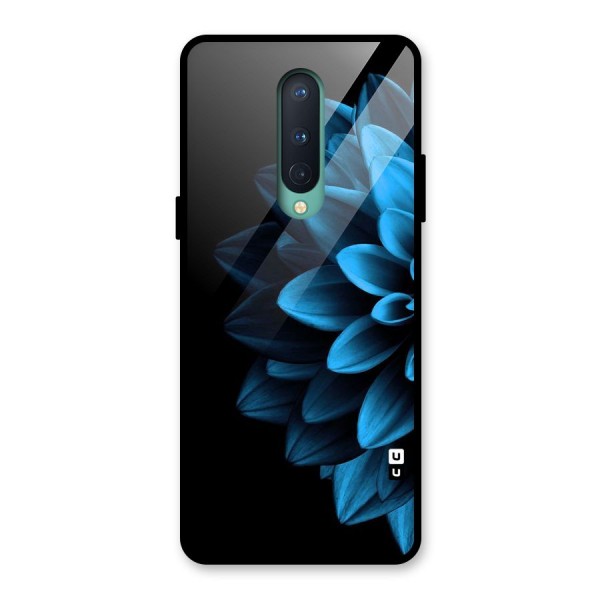 Half Blue Flower Glass Back Case for OnePlus 8