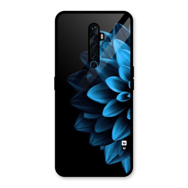 Half Blue Flower Glass Back Case for Oppo Reno2 Z