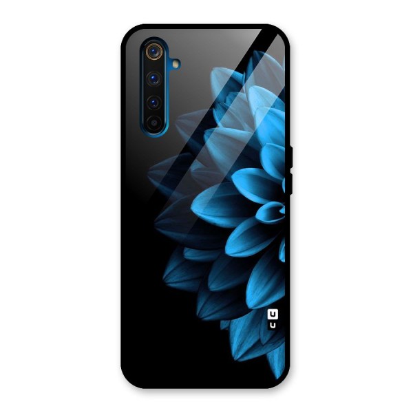 Half Blue Flower Glass Back Case for Realme 6 Pro