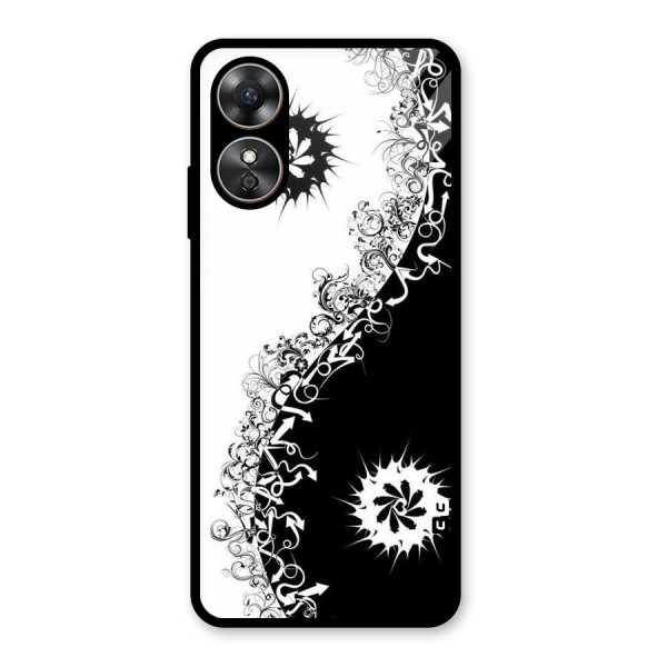 Half Peace Design Glass Back Case for Oppo A17