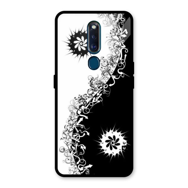 Half Peace Design Glass Back Case for Oppo F11 Pro