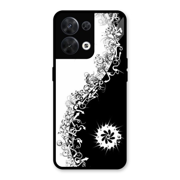 Half Peace Design Glass Back Case for Oppo Reno8 5G