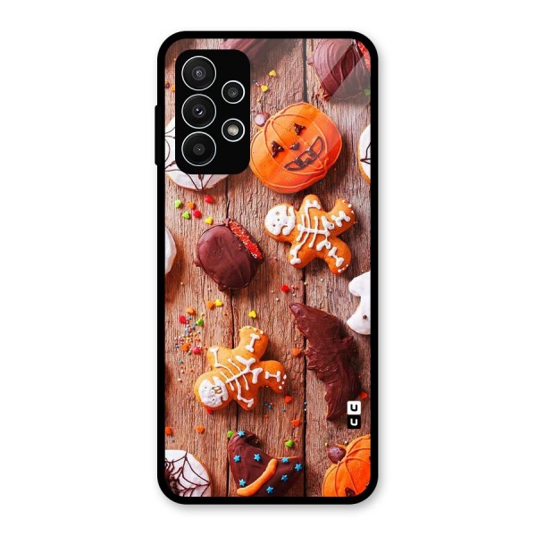 Halloween Chocolates Glass Back Case for Galaxy A23