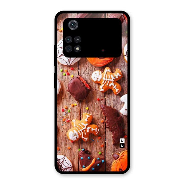 Halloween Chocolates Glass Back Case for Poco M4 Pro 4G