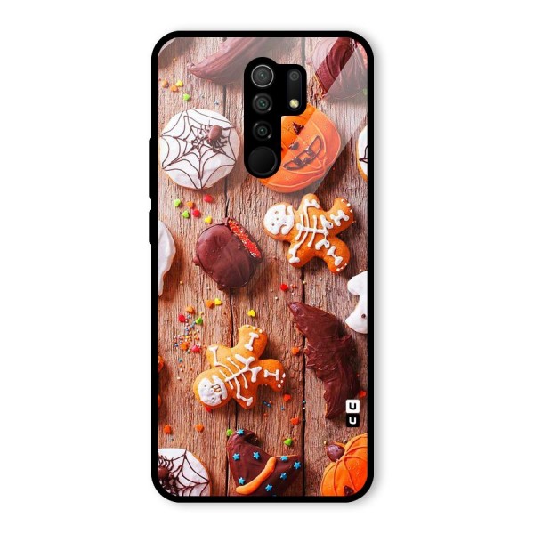 Halloween Chocolates Glass Back Case for Redmi 9 Prime