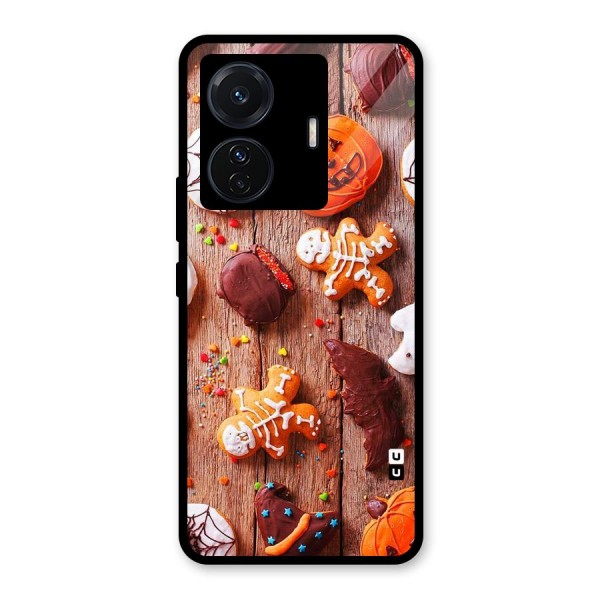 Halloween Chocolates Glass Back Case for Vivo T1 Pro