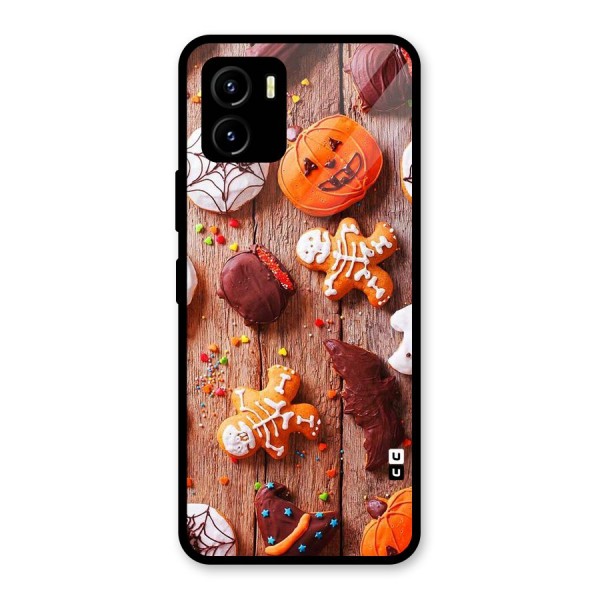 Halloween Chocolates Glass Back Case for Vivo Y15s