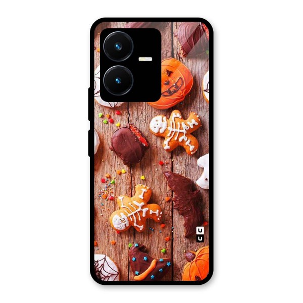 Halloween Chocolates Glass Back Case for Vivo Y22