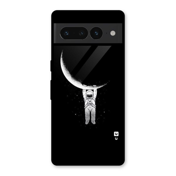 Hanging Astronaut Glass Back Case for Google Pixel 7 Pro