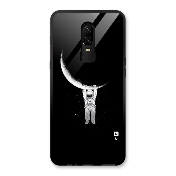 Hanging Astronaut Glass Back Case for OnePlus 6