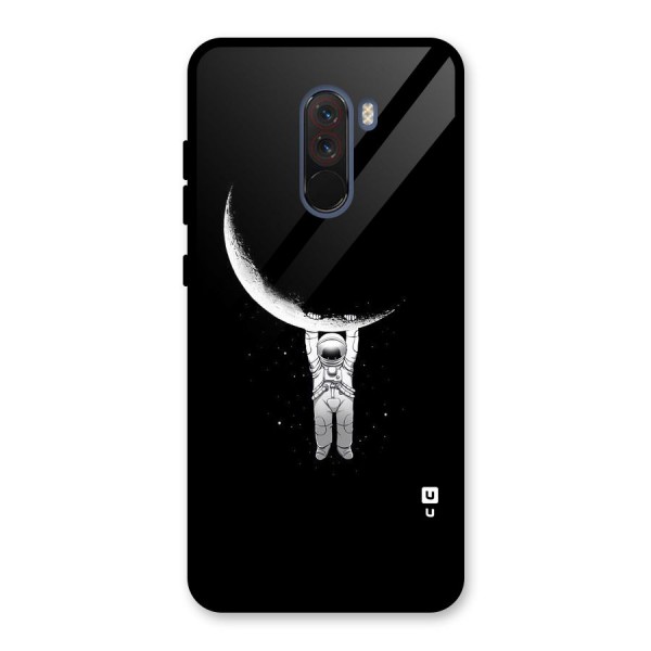 Hanging Astronaut Glass Back Case for Poco F1