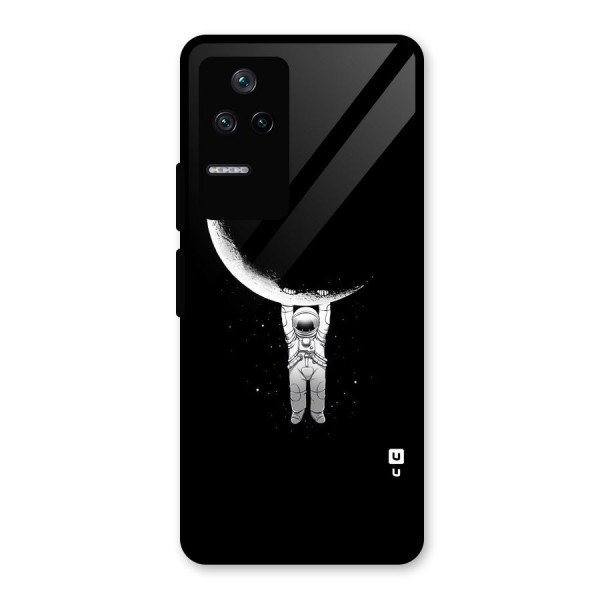 Hanging Astronaut Glass Back Case for Poco F4 5G