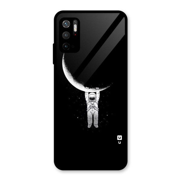 Hanging Astronaut Glass Back Case for Poco M3 Pro 5G