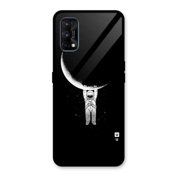 Hanging Astronaut Glass Back Case for Realme 7 Pro