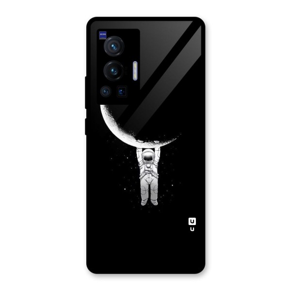 Hanging Astronaut Glass Back Case for Vivo X70 Pro