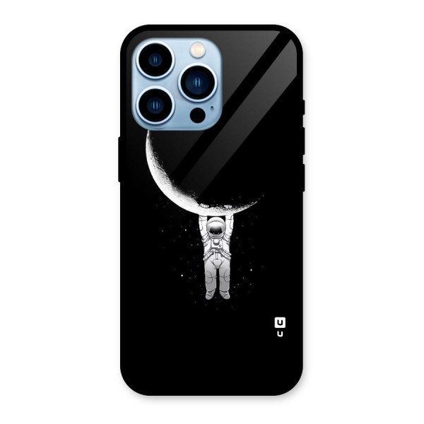 Hanging Astronaut Glass Back Case for iPhone 13 Pro