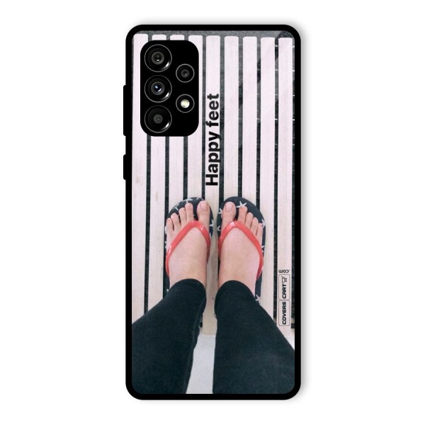 Happy Feet Glass Back Case for Galaxy A73 5G