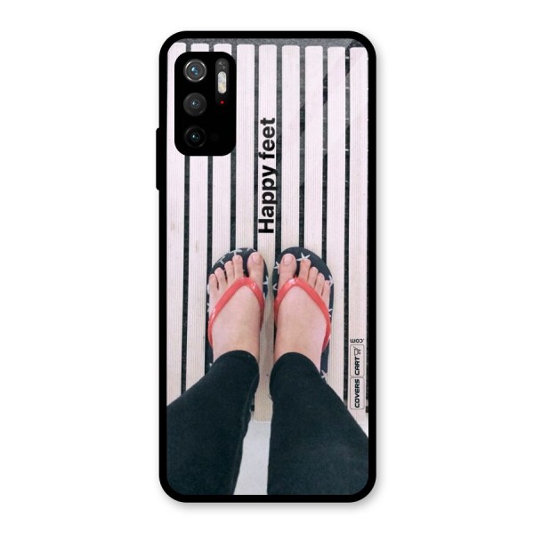 Happy Feet Glass Back Case for Poco M3 Pro 5G