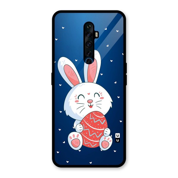 Happy Festive Bunny Glass Back Case for Oppo Reno2 Z