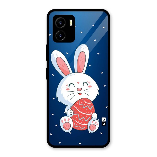 Happy Festive Bunny Glass Back Case for Vivo Y15s