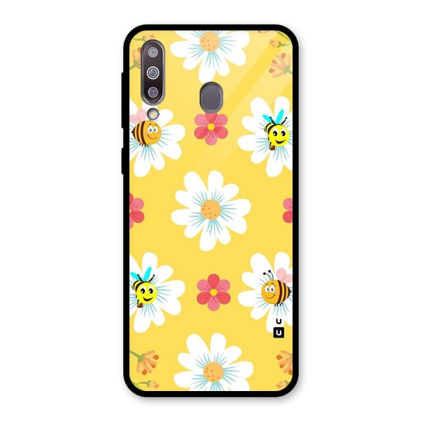 Happy Flowers Glass Back Case for Galaxy M30