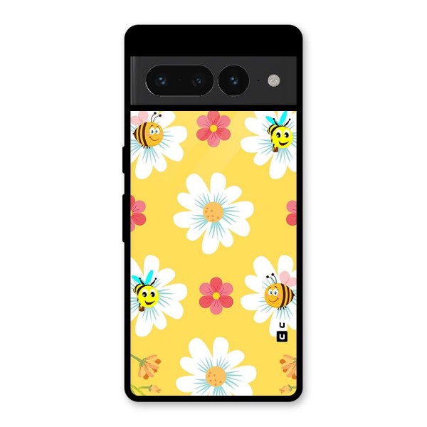 Happy Flowers Glass Back Case for Google Pixel 7 Pro