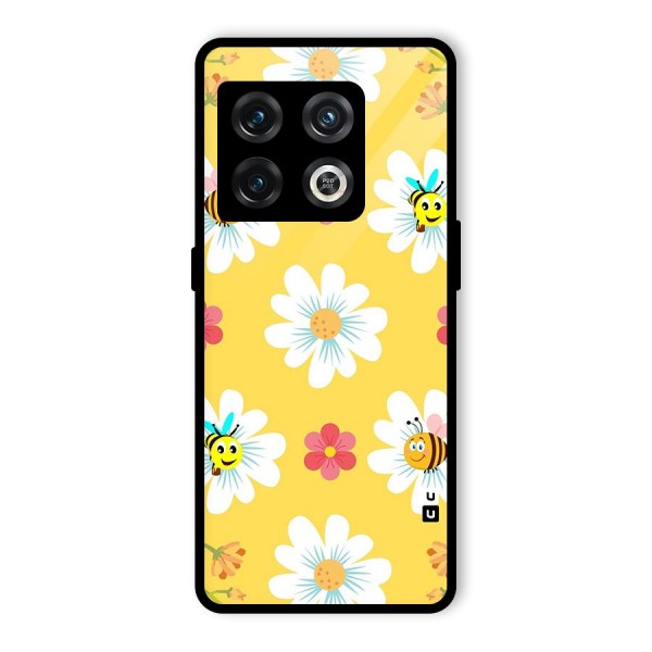 Happy Flowers Glass Back Case for OnePlus 10 Pro 5G