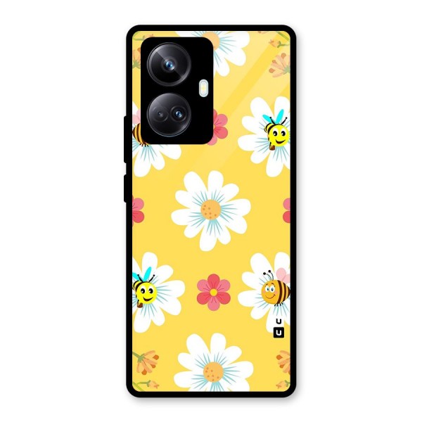 Happy Flowers Glass Back Case for Realme 10 Pro Plus