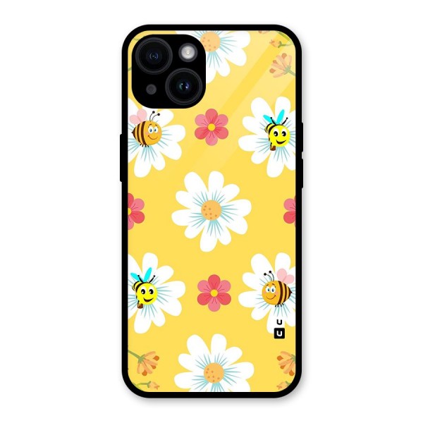 Happy Flowers Glass Back Case for iPhone 14