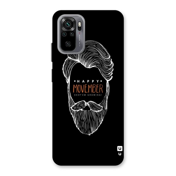 Happy Movember Black Back Case for Redmi Note 10