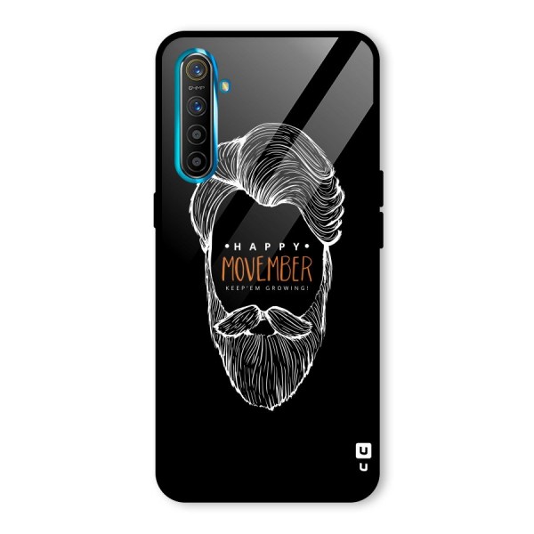 Happy Movember Black Glass Back Case for Realme XT