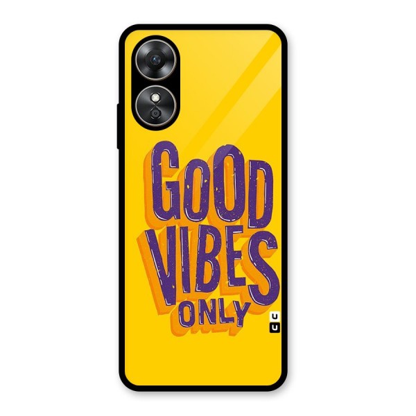 Happy Vibes Only Glass Back Case for Oppo A17