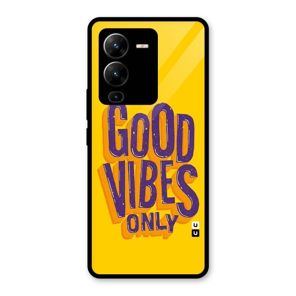 Happy Vibes Only Glass Back Case for Vivo V25 Pro