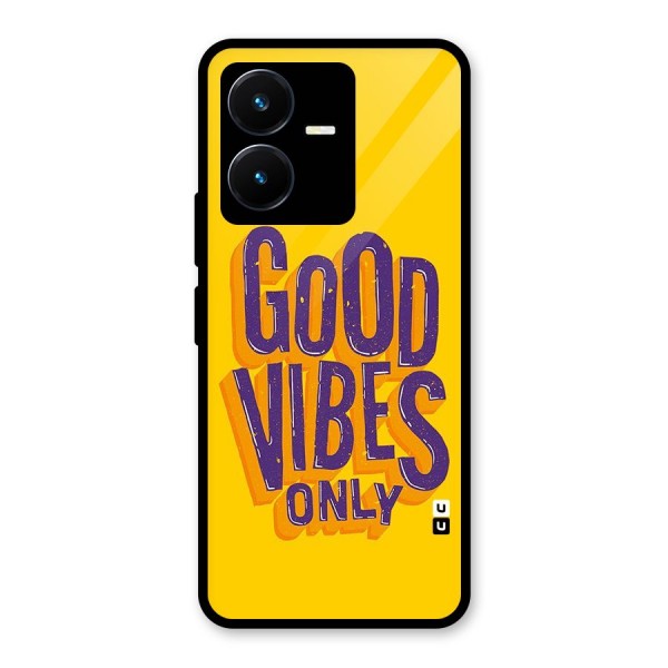 Happy Vibes Only Glass Back Case for Vivo Y22