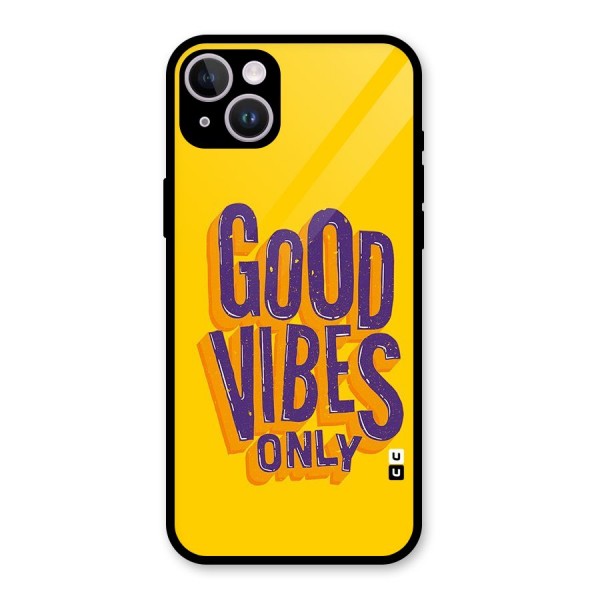 Happy Vibes Only Glass Back Case for iPhone 14 Plus